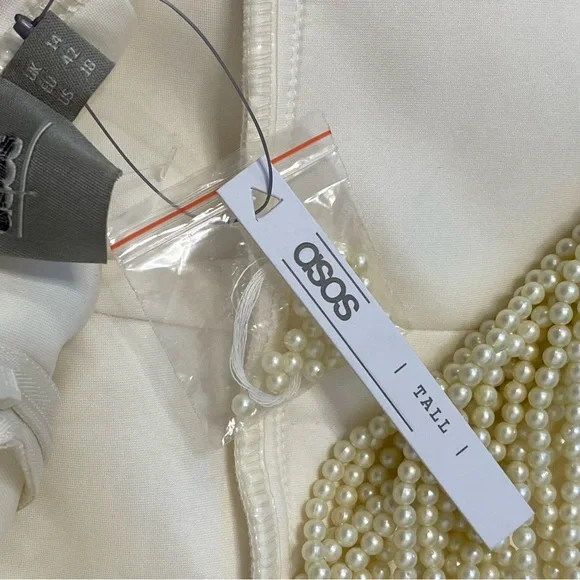 ASOS Cream Midi Dress with Open Back - Picture 11 of 13